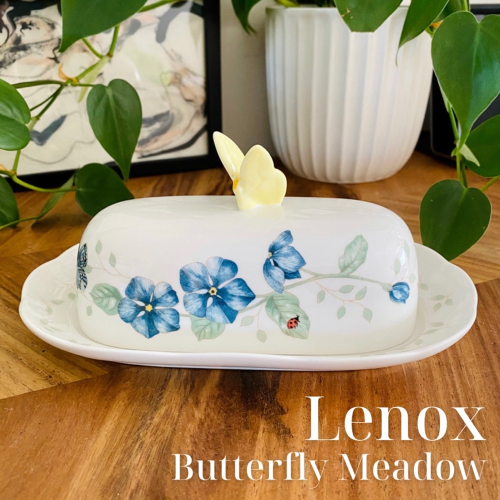 NWB Lenox Butterfly Meadow Oblong Butter Dish